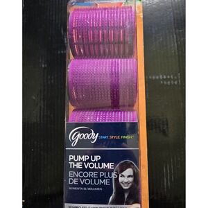 Goody Pump Up The Volume Jumbo Self Holding Hair Rollers Purple 3 Count 2012 nos